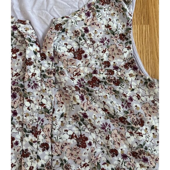 Rickis Tank Top Womens Floral Sleeveless Shirt Med Multicolor Solid Back - Picture 2 of 7